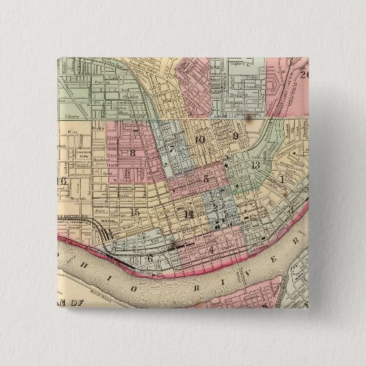 Cincinnati Karte von Mitchell Button (Vorderseite)