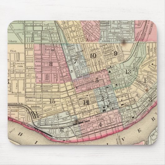 Cincinnati Karte von Mitchell Mousepad (Vorne)