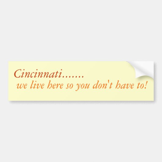 Cincinnati… leben wir hier autoaufkleber (Vorne)