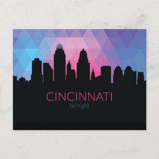Cincinnati nach Nacht Postcard von NightWolfDezign Postkarte