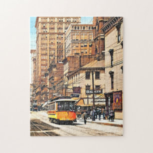 Cincinnati OH - 4th und Main Streets mit Straßenba Puzzle