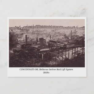 Cincinnati OH, Bahnhofssystem, alte Postkarte