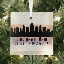 Cincinnati OH City Skyline Glasdekoration Ornament Aus Glas