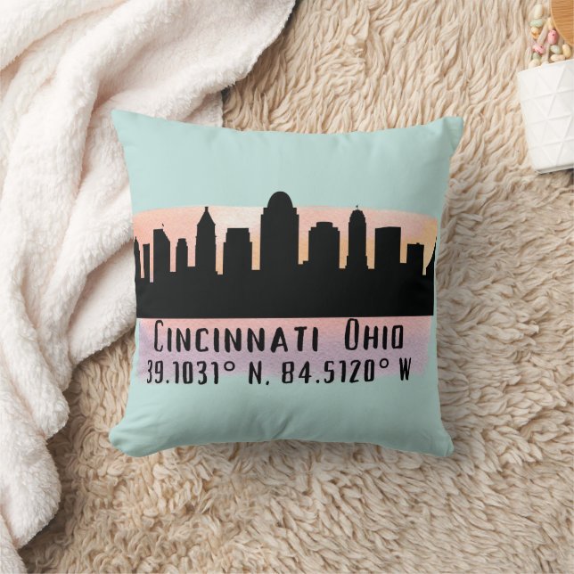 Cincinnati OH City Skyline Kissen (Decke)