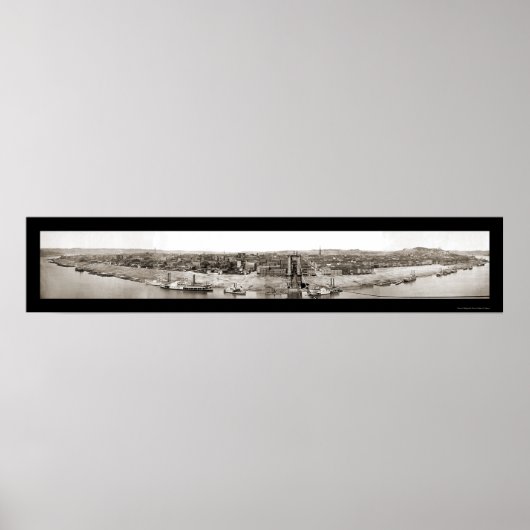 Cincinnati OH Panorama Foto 1866 Poster (Vorne)