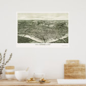 Cincinnati, OH Panoramakarte - 1900 Poster (Küche)