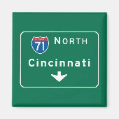 Cincinnati, OH Straßenzeichen Magnet (Vorne)