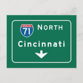 Cincinnati, OH Straßenzeichen Postkarte