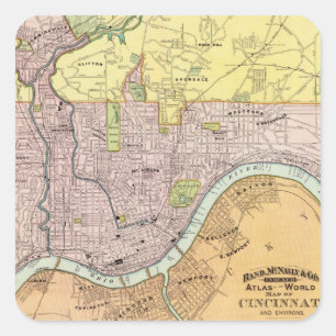 Cincinnati, Ohio 2 Quadratischer Aufkleber