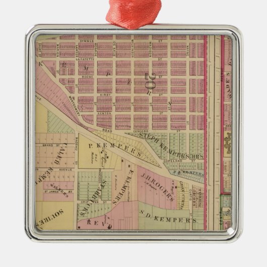 Cincinnati, Ohio 4 Silbernes Ornament (Vorne)