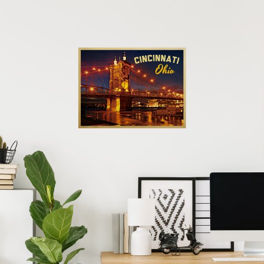 Cincinnati Ohio Bridge Poster (Heimbüro)
