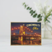 Cincinnati Ohio Bridge Postkarte (Stehend Vorderseite)