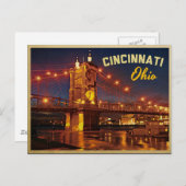 Cincinnati Ohio Bridge Postkarte (Vorne/Hinten)