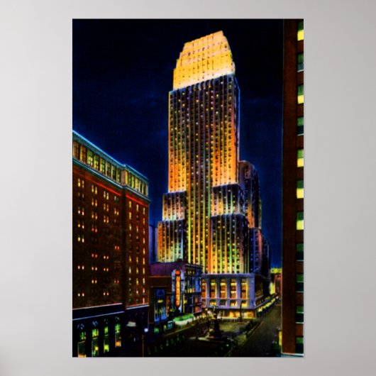 Cincinnati Ohio Carew Tower at Night Poster (Vorne)