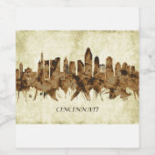 Cincinnati Ohio Cityscape Weinetikett (Einzelnes Label)