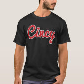 Cincinnati Ohio Classic Red Script Cincy City T-Shirt (Vorderseite)