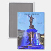 Cincinnati Ohio - Fountain Square Magnet (Vorderseite/Rückseite)