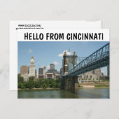 CINCINNATI OHIO HELLO POSTCARDS POSTKARTE (Vorne/Hinten)