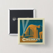 Cincinnati, Ohio | Historischer Gewerkschaft Button (Vorne & Hinten)