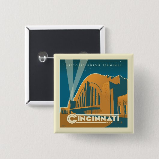Cincinnati, Ohio | Historischer Gewerkschaft Button (Vorne & Hinten)