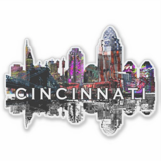 Cincinnati, Ohio in Graffiti Aufkleber (Vorderseite)