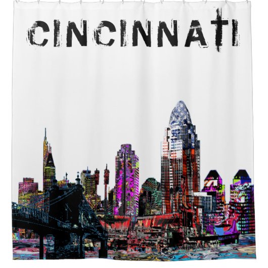 Cincinnati, Ohio in graffiti Duschvorhang (Vorderseite)