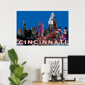 Cincinnati, Ohio in Graffiti Poster (Heimbüro)