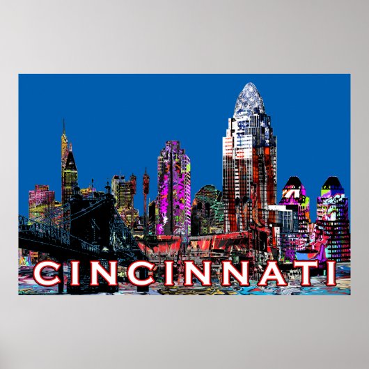 Cincinnati, Ohio in Graffiti Poster (Vorne)