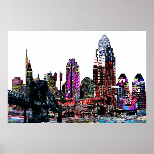 Cincinnati, Ohio in Graffiti Poster (Vorne)