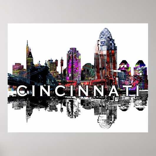 Cincinnati, Ohio in Graffiti Poster (Vorne)