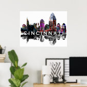 Cincinnati, Ohio in Graffiti Poster (Heimbüro)