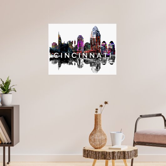 Cincinnati, Ohio in Graffiti Poster (Wohnzimmer 3)