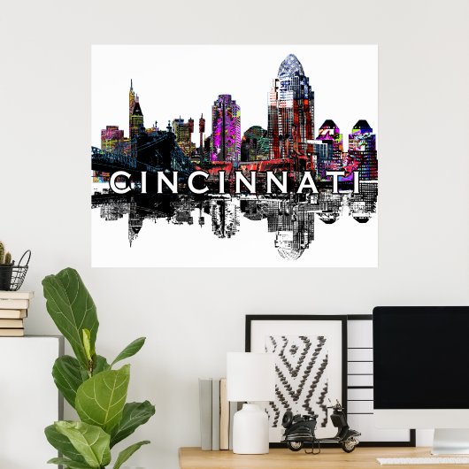 Cincinnati, Ohio in Graffiti Poster (Heimbüro)