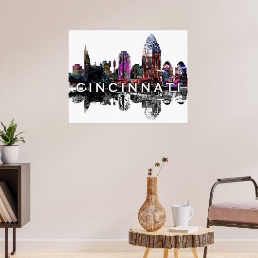 Cincinnati, Ohio in Graffiti Poster (Wohnzimmer 3)