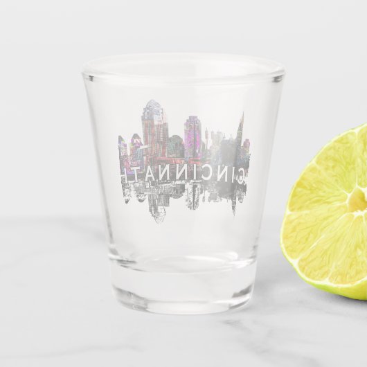 Cincinnati, Ohio in Graffiti Shot Glass Schnapsglas (Rückseite)
