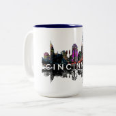 Cincinnati, Ohio in Graffiti Zweifarbige Tasse (Vorderseite Links)