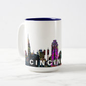 Cincinnati, Ohio in Graffiti Zweifarbige Tasse (Vorderseite Links)