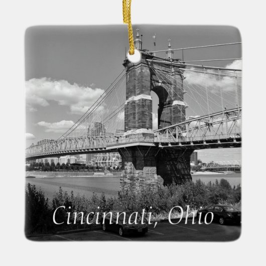 Cincinnati Ohio Keepake Souvenir Weihnachten Keramikornament (Vorderseite)