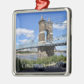 Cincinnati Ohio Keepake Souvenir Weihnachten Ornament Aus Metall (Links)