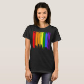 Cincinnati Ohio LGBTQ Gay Pride Rainbow Skyline T-Shirt (Vorne ganz)