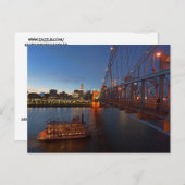 CINCINNATI OHIO NIGHT FLUSS FLUSSBOOT POSTCARDS POSTKARTE (Vorne/Hinten)