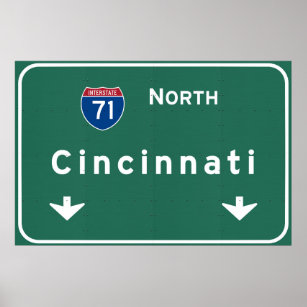 Cincinnati Ohio oh Interstate Autobahn Freeway: Poster