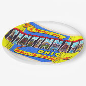 Cincinnati Ohio OH Vintager Großbuchstabe Postkart Pappteller (Schrägansicht)