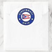 Cincinnati Ohio Ovaler Aufkleber (Tasche)