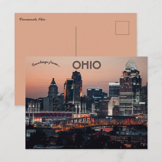 Cincinnati Ohio Postkarte (Vorne/Hinten)
