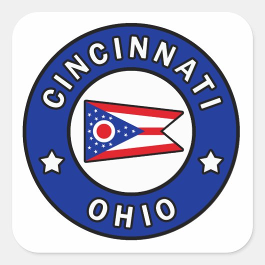 Cincinnati Ohio Quadratischer Aufkleber (Vorderseite)