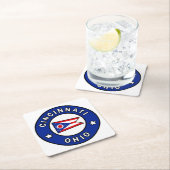 Cincinnati Ohio Rechteckiger Pappuntersetzer (Vor Ort)