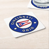 Cincinnati Ohio Rechteckiger Pappuntersetzer (angewinkelt)