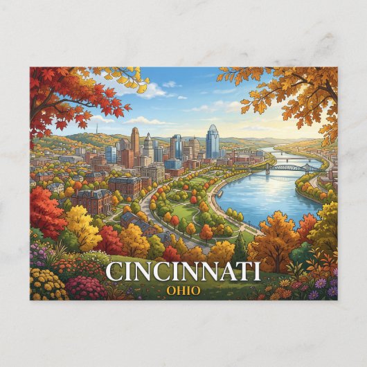Cincinnati Ohio Reise Postkarte (Vorderseite)