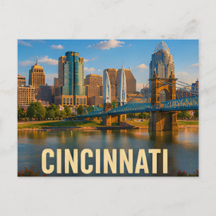 Cincinnati Ohio River Reise-Geschenk Postkarte